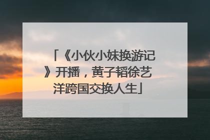 《小伙小妹换游记》开播，黄子韬徐艺洋跨国交换人生