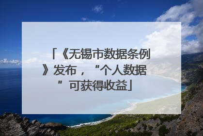《无锡市数据条例》发布，“个人数据”可获得收益