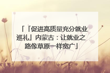 「促进高质量充分就业巡礼」内蒙古：让就业之路像草原一样宽广