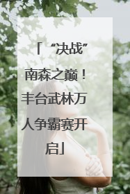 “决战”南森之巅！丰台武林万人争霸赛开启