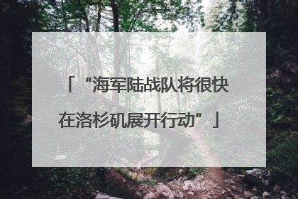 “海军陆战队将很快在洛杉矶展开行动”