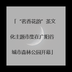“茗香花韵”茶文化主题市集在广阳谷城市森林公园开幕