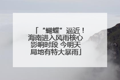 “蝴蝶”逼近！海南进入风雨核心影响时段 今明天局地有特大暴雨