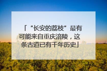 “长安的荔枝”最有可能来自重庆涪陵，这条古道已有千年历史