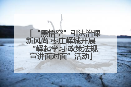 “黑悟空”引法治课新风尚 枣庄峄城开展“峄起学习·政策法规宣讲面对面”活动
