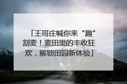 王哥庄喊你来“趣”割麦！麦田里的丰收狂欢，解锁田园新体验