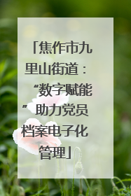 焦作市九里山街道：“数字赋能”助力党员档案电子化管理
