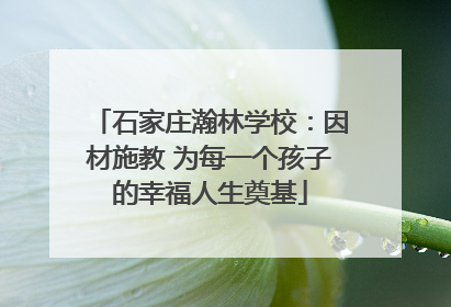 石家庄瀚林学校：因材施教 为每一个孩子的幸福人生奠基
