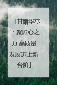 甘肃华亭：聚匠心之力 高质量发展迈上新台阶