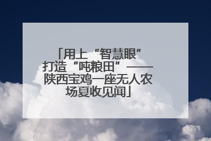 用上“智慧眼” 打造“吨粮田”——陕西宝鸡一座无人农场夏收见闻