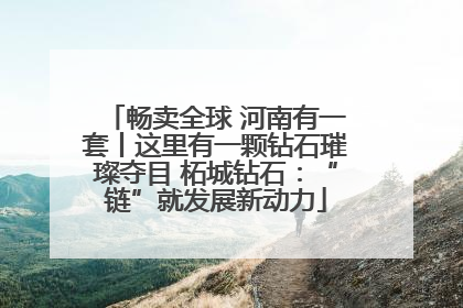 畅卖全球 河南有一套丨这里有一颗钻石璀璨夺目 柘城钻石：“链”就发展新动力
