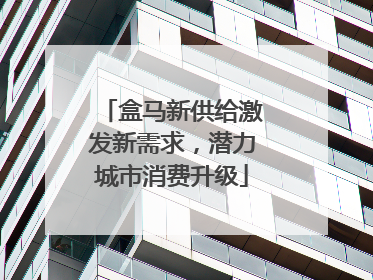 盒马新供给激发新需求，潜力城市消费升级