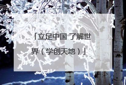 立足中国 了解世界（学创天地）