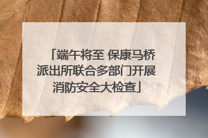 端午将至 保康马桥派出所联合多部门开展消防安全大检查