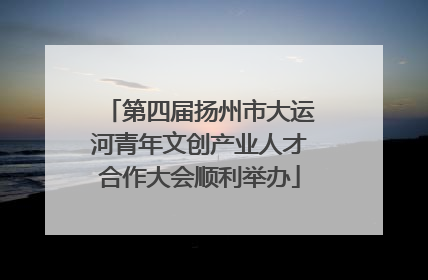第四届扬州市大运河青年文创产业人才合作大会顺利举办