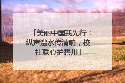 美丽中国我先行：纵声澧水传清响，校社联心护碧川