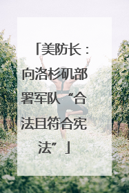 美防长：向洛杉矶部署军队“合法且符合宪法”