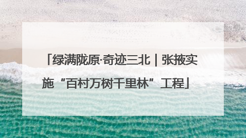 绿满陇原·奇迹三北｜张掖实施“百村万树千里林”工程