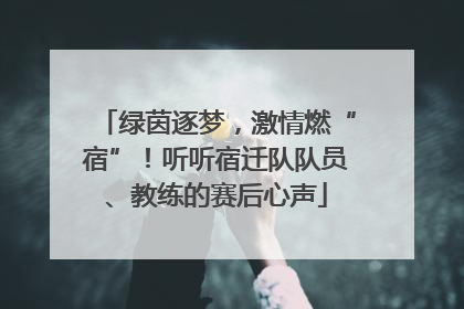 绿茵逐梦，激情燃“宿”！听听宿迁队队员、教练的赛后心声