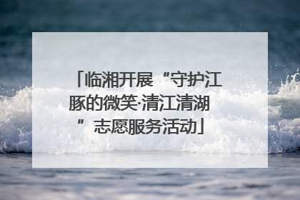临湘开展“守护江豚的微笑·清江清湖”志愿服务活动