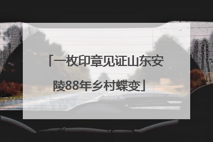 一枚印章见证山东安陵88年乡村蝶变