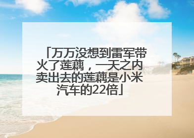 万万没想到雷军带火了莲藕，一天之内卖出去的莲藕是小米汽车的22倍