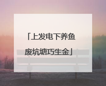 上发电下养鱼 废坑塘巧生金