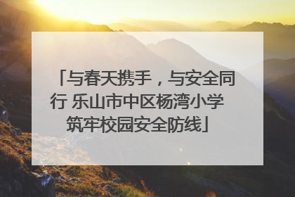 与春天携手，与安全同行 乐山市中区杨湾小学筑牢校园安全防线