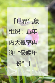 世界气象组织：五年内大概率再迎“最暖年份”