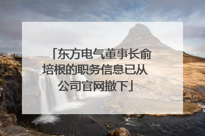 东方电气董事长俞培根的职务信息已从公司官网撤下