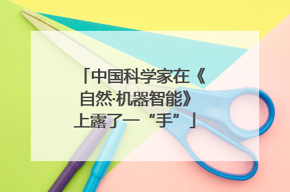中国科学家在《自然·机器智能》上露了一“手”