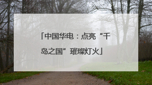 中国华电：点亮“千岛之国”璀璨灯火