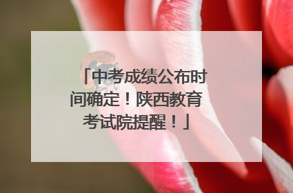 中考成绩公布时间确定！陕西教育考试院提醒！