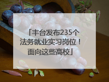 丰台发布235个法务就业实习岗位！面向这些高校