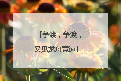 争渡，争渡，又见龙舟竞速
