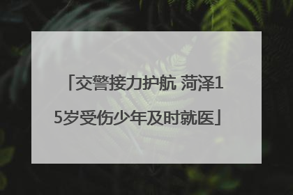 交警接力护航 菏泽15岁受伤少年及时就医