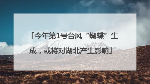 今年第1号台风“蝴蝶”生成，或将对湖北产生影响
