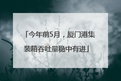 今年前5月，厦门港集装箱吞吐量稳中有进
