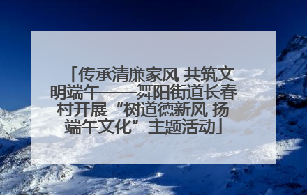 传承清廉家风 共筑文明端午——舞阳街道长春村开展“树道德新风 扬端午文化”主题活动