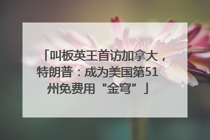 叫板英王首访加拿大，特朗普：成为美国第51州免费用“金穹”