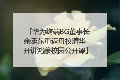 华为终端BG董事长余承东重返母校清华 开讲鸿蒙校园公开课