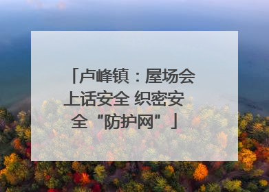卢峰镇：屋场会上话安全 织密安全“防护网”