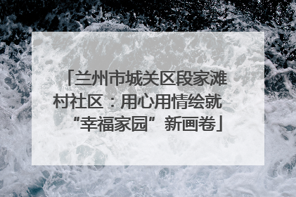 兰州市城关区段家滩村社区：用心用情绘就“幸福家园”新画卷