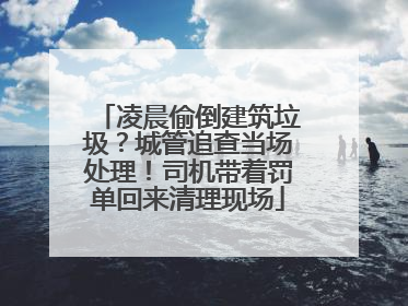 凌晨偷倒建筑垃圾？城管追查当场处理！司机带着罚单回来清理现场