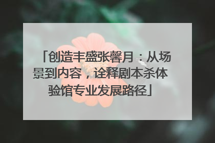 创造丰盛张馨月：从场景到内容，诠释剧本杀体验馆专业发展路径