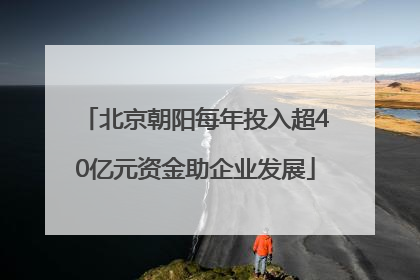 北京朝阳每年投入超40亿元资金助企业发展