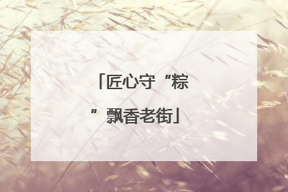 匠心守“粽”飘香老街