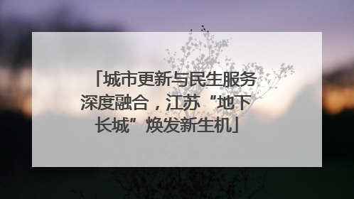 城市更新与民生服务深度融合，江苏“地下长城”焕发新生机