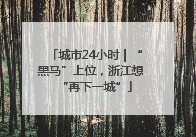 城市24小时｜“黑马”上位，浙江想“再下一城”
