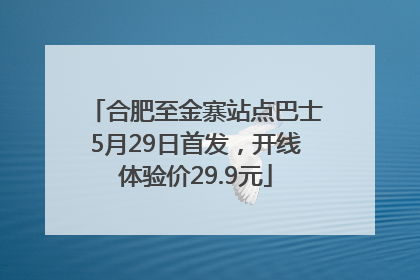 合肥至金寨站点巴士5月29日首发，开线体验价29.9元